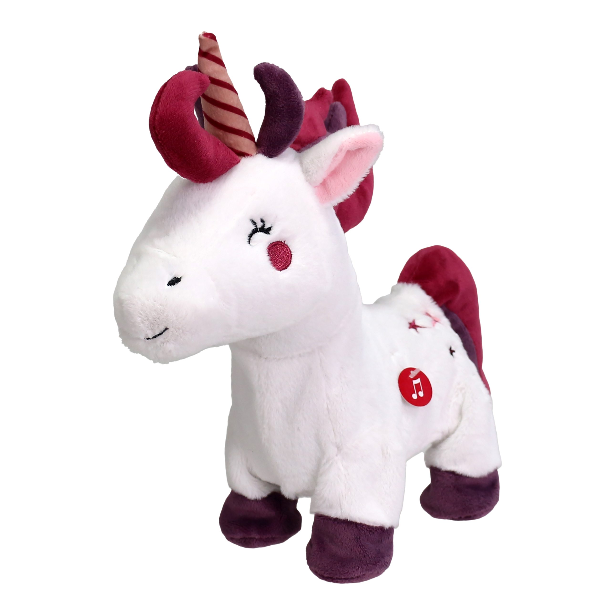 Animatie Unicorn Muzical, 27.5 cm, alb