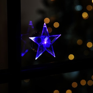 Decoratiune luminoasa Stea, 8.5 cm, transparent