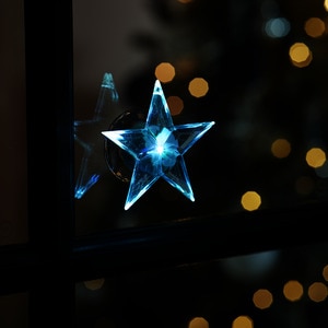 Decoratiune luminoasa Stea, 8.5 cm, transparent