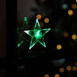 Decoratiune luminoasa Stea, 8.5 cm, transparent