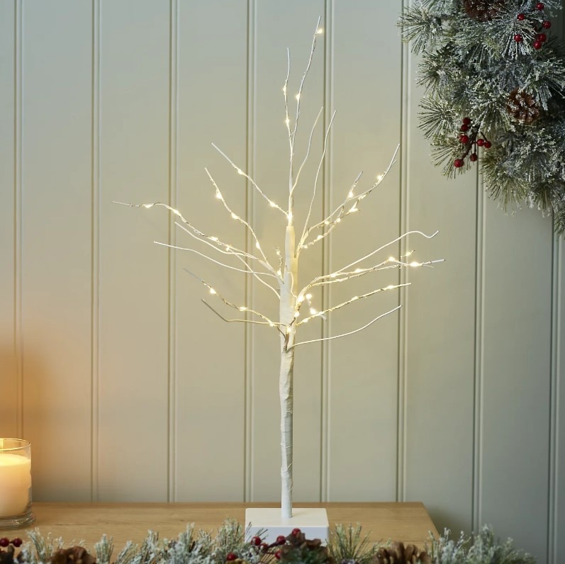 Decoratiune Copac luminos, 60 cm, 48 leduri, iluminat alb