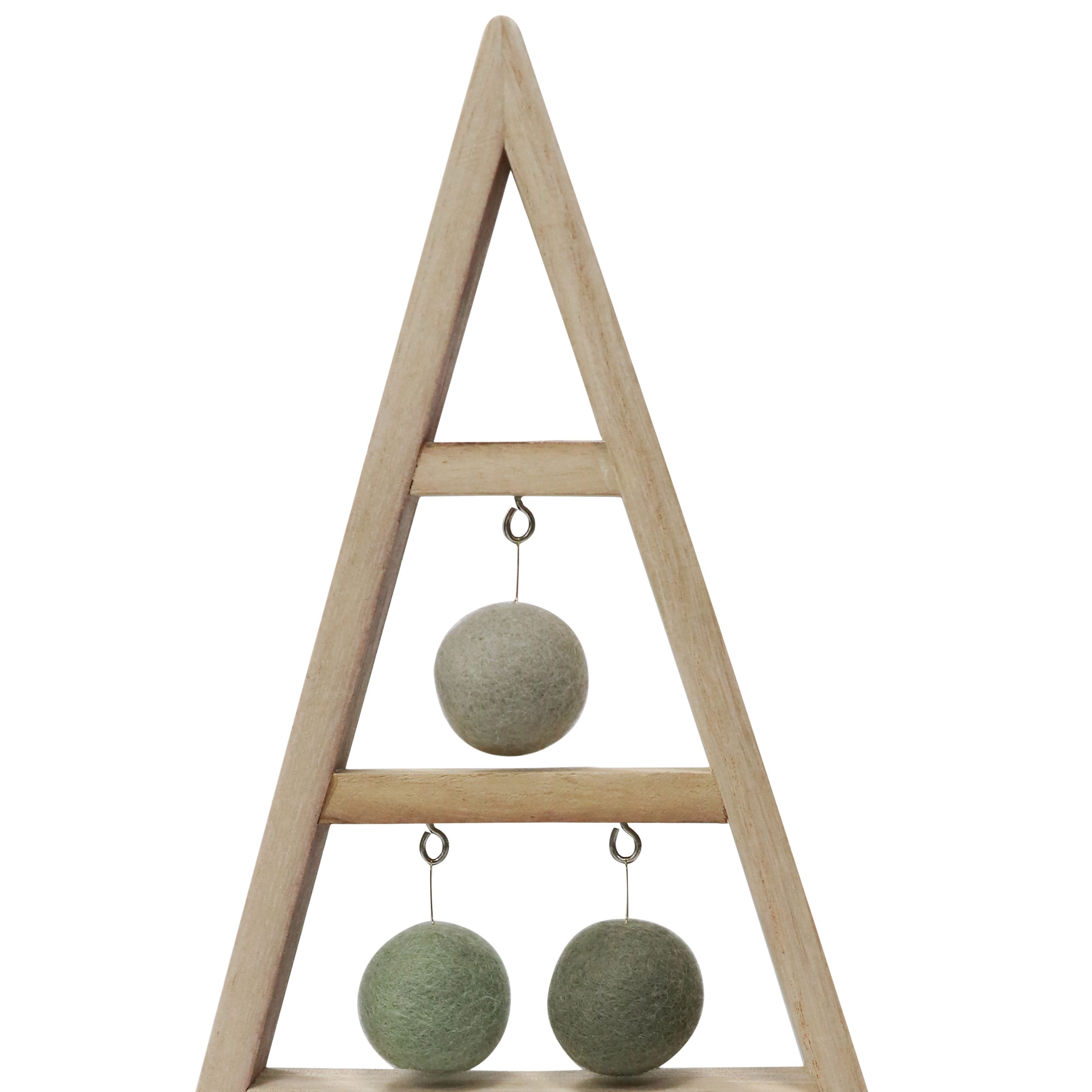 Decoratiune Craciun Brad cu globuri, 36 cm, maro