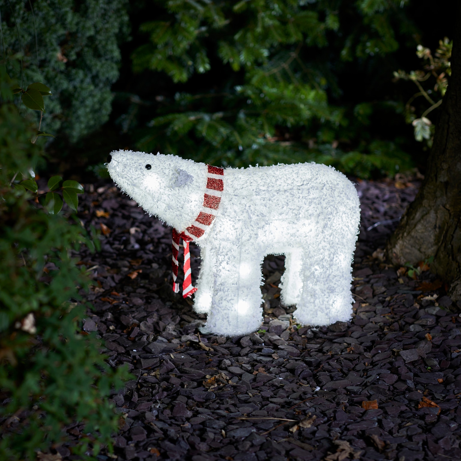 Figurina luminoasa Urs polar, 40 led-uri, 48 x 70 cm, alb