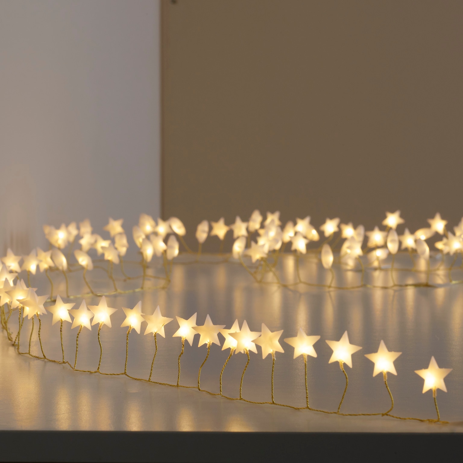 Ghirlanda luminoasa stelute, 180 LED, 8 m, iluminare alb cald