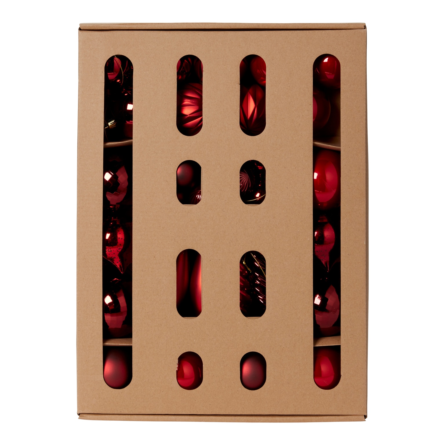 Set globuri de Craciun, 40 bucati, rosu