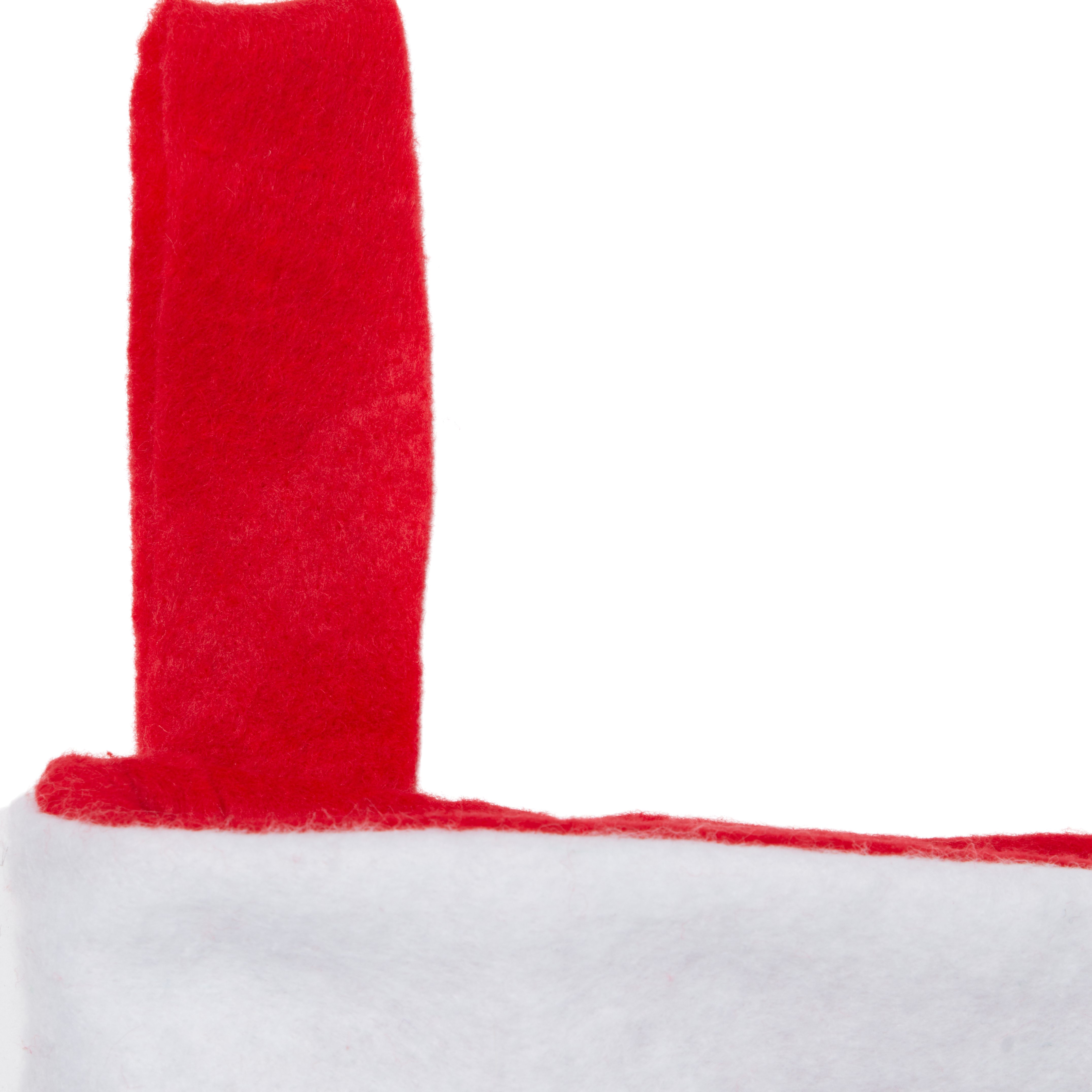 Ciorap Mos Craciun, fetru, 49 cm, rosu-alb