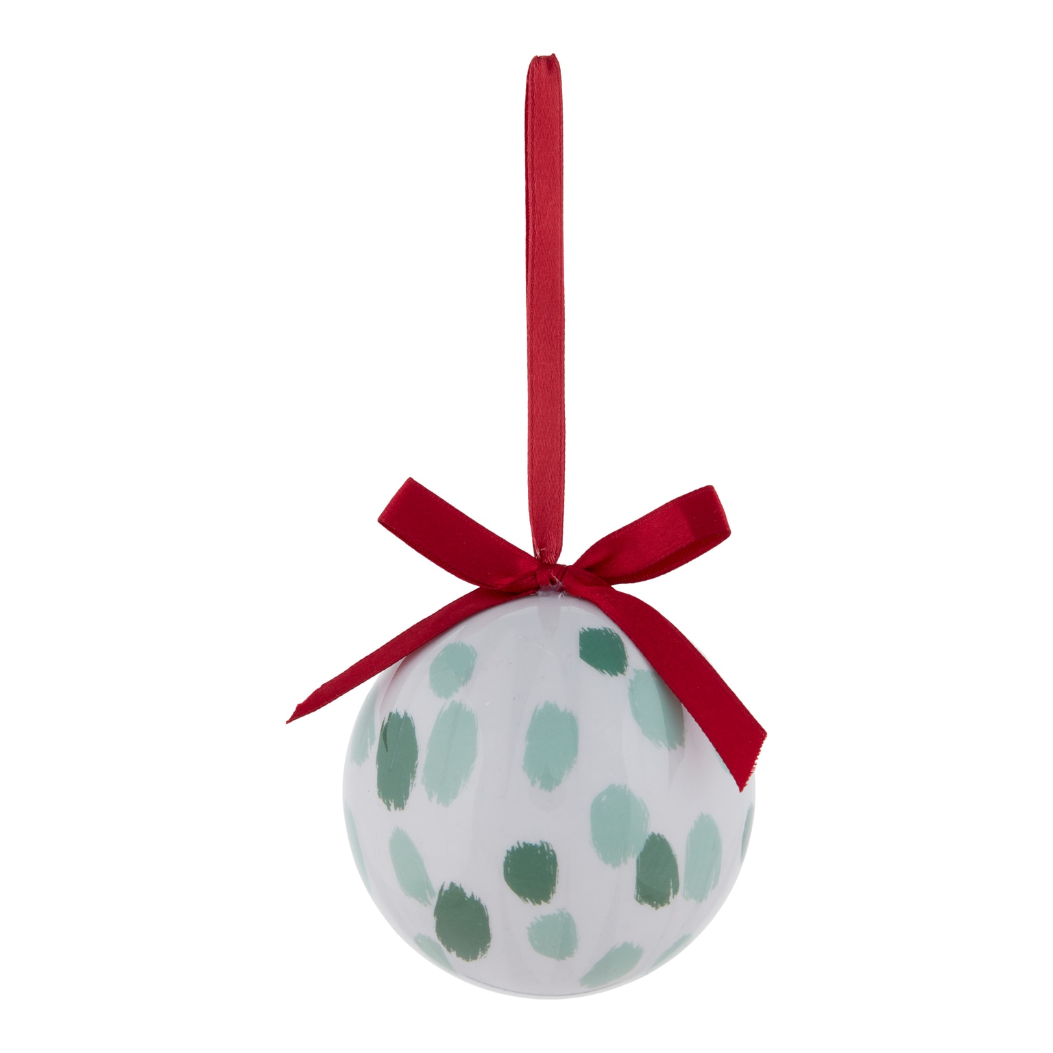 Glob de Craciun Buline, 7.3 cm, alb-verde