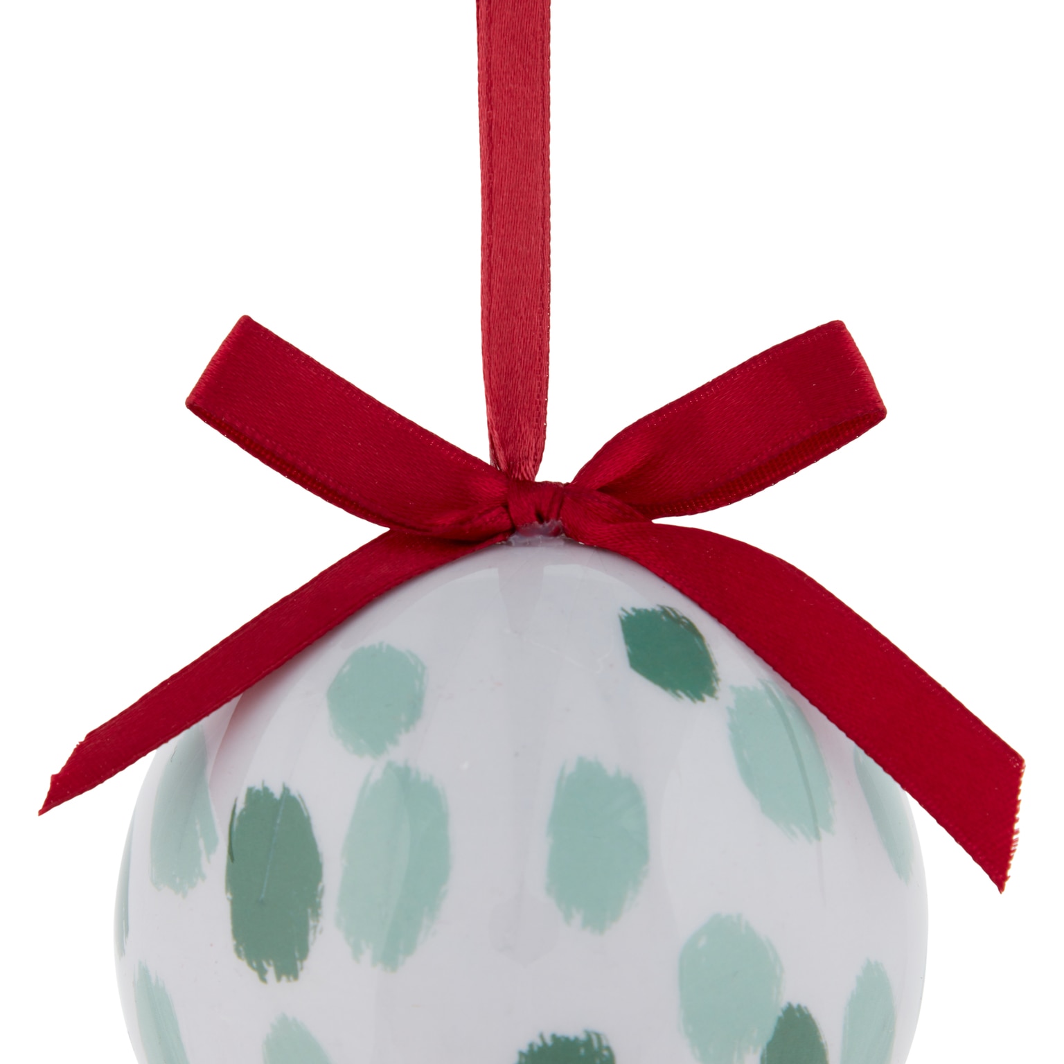 Glob de Craciun Buline, 7.3 cm, alb-verde