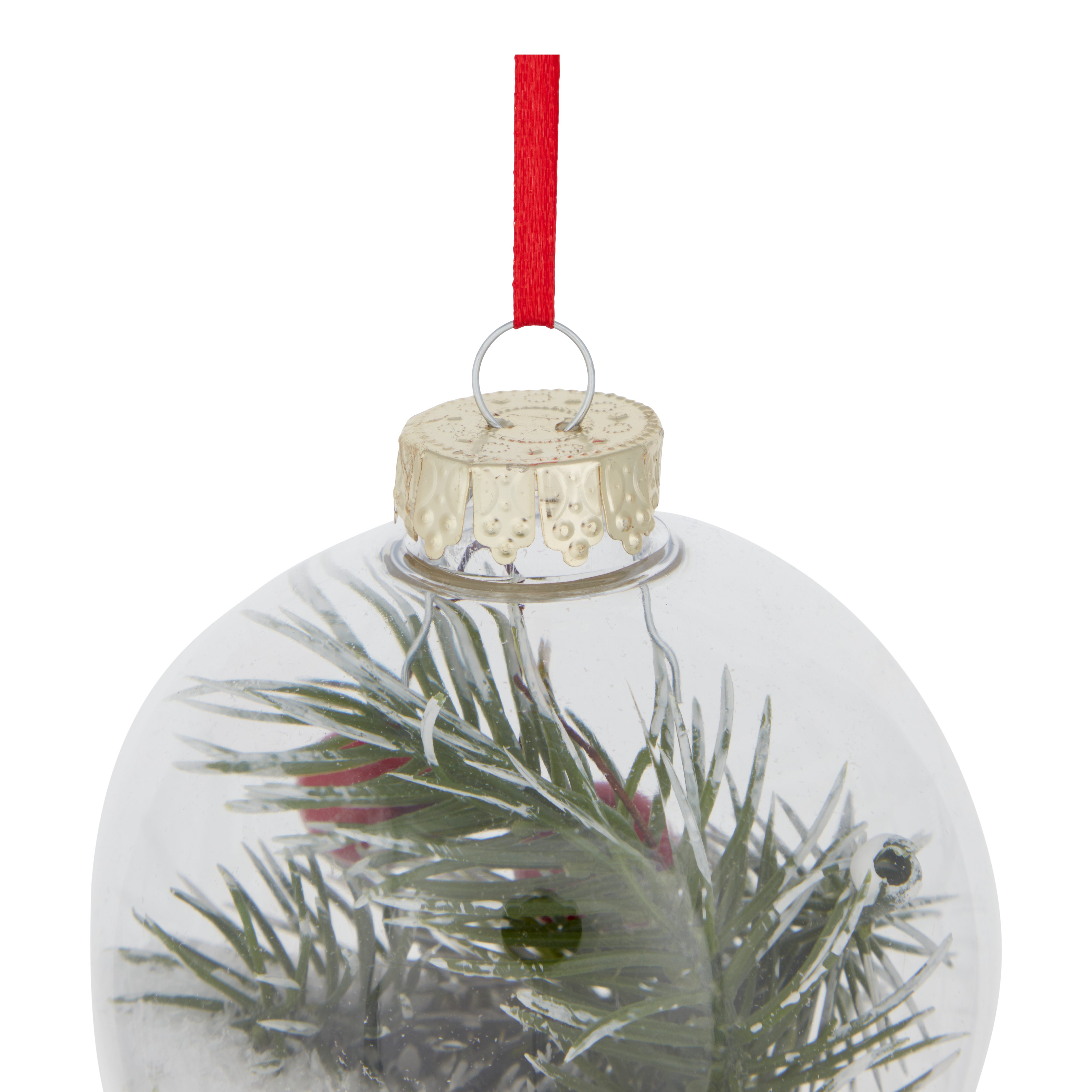 Set globuri de Craciun, 8 cm, 2 bucati, transparent