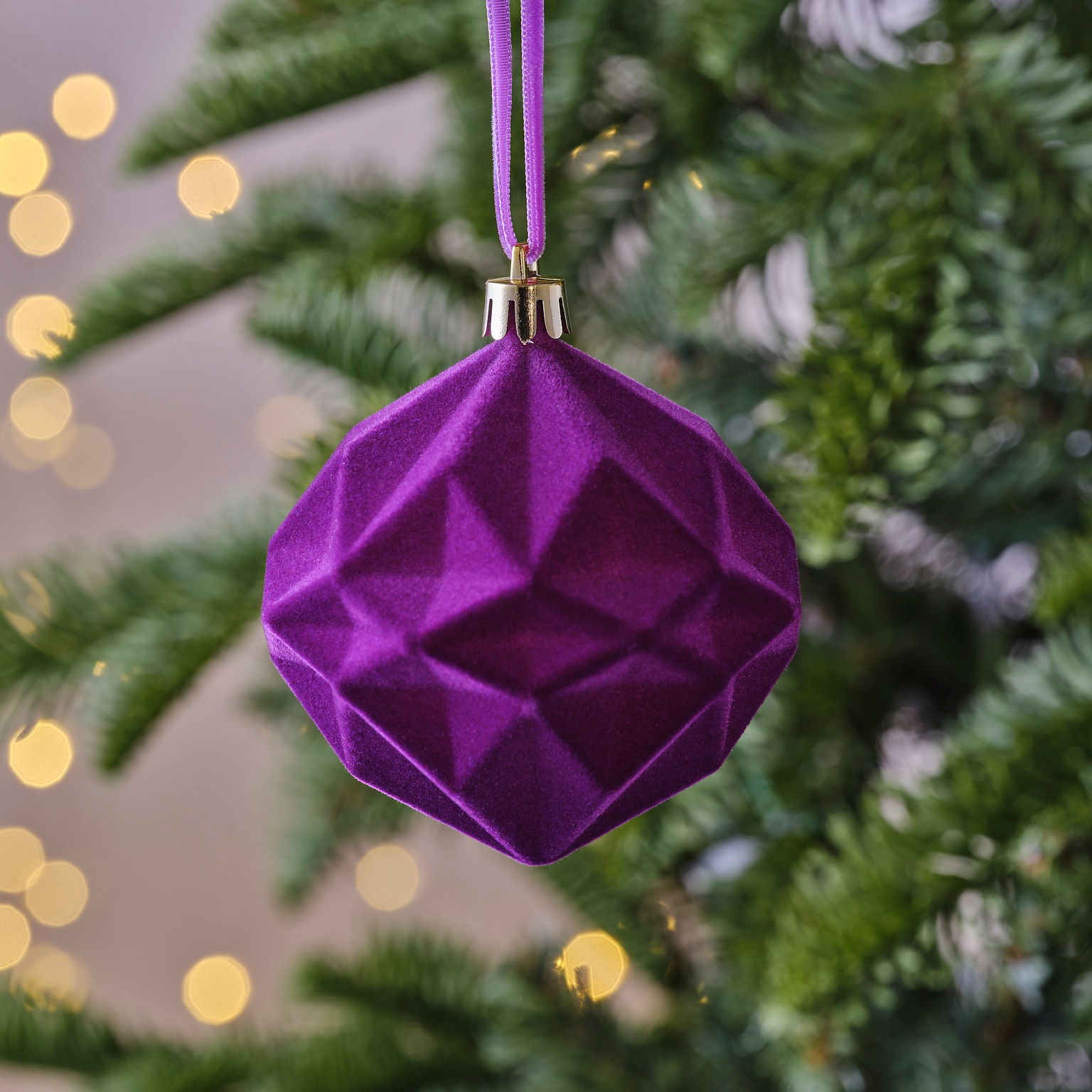 Glob de Craciun Diamant, 8 cm, violet