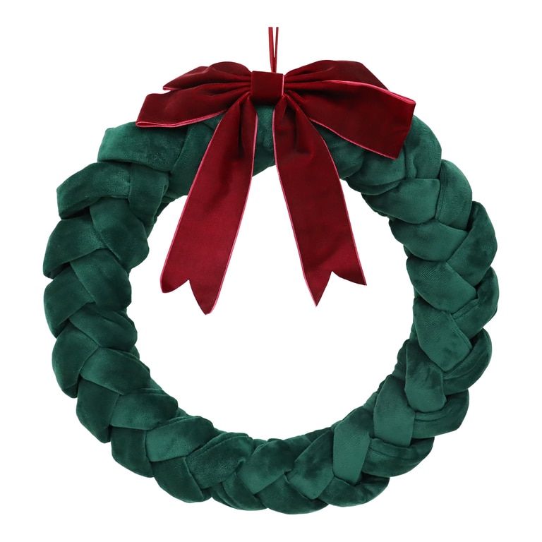 Coronita de Craciun pentru usa, 41 cm, verde-rosu