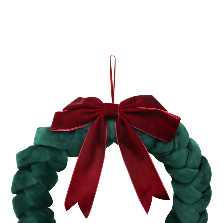 Coronita de Craciun pentru usa, 41 cm, verde-rosu