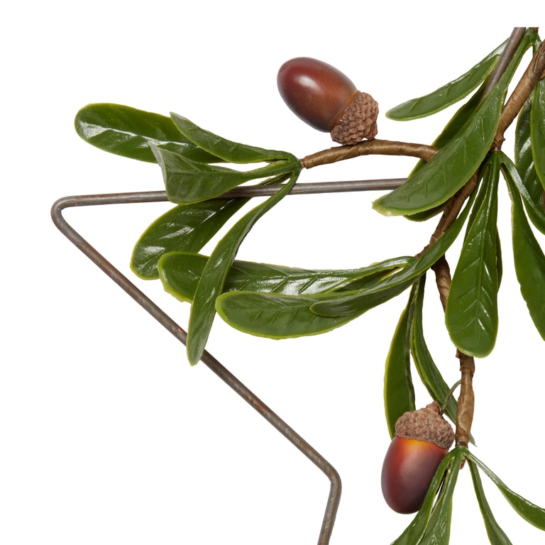 Decoratiune brad Stea cu frunze, 30.2 cm, multicolor