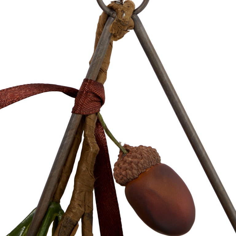 Decoratiune brad Stea cu frunze, 30.2 cm, multicolor