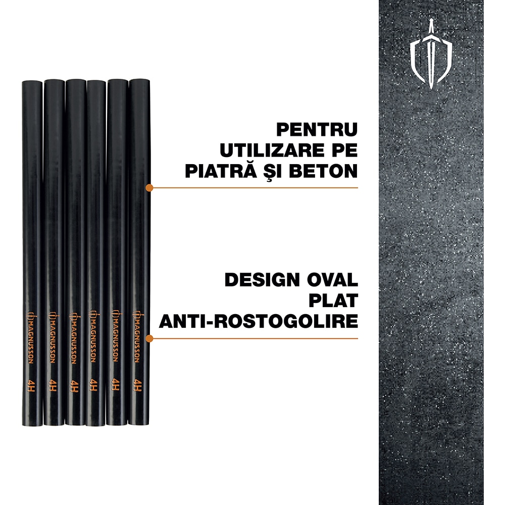 Set creioane pentru zidarie MAGNUSSON, 4H, 17.5 cm, negru