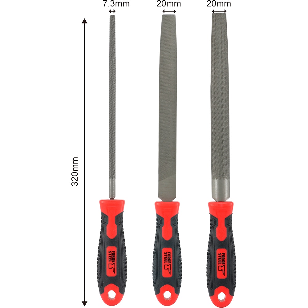 Pile metal FORGE STEEL, 30cm x 7.3 / 20 / 20mm, otel, rosu-argintiu