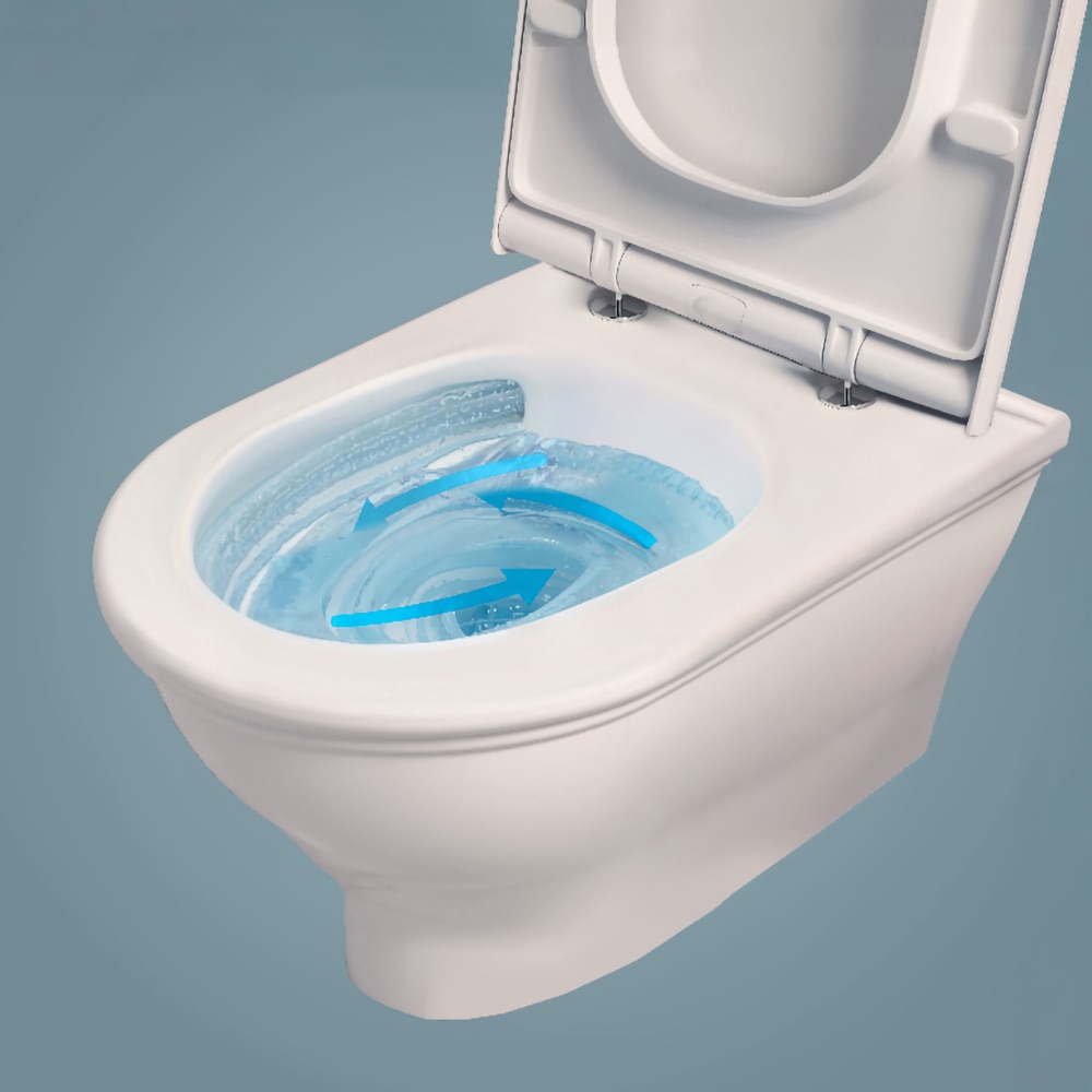 Vas WC suspendat GOODHOME Endel HDC889WH, ceramica, 35.5 x 52 x 36.2 cm, alb