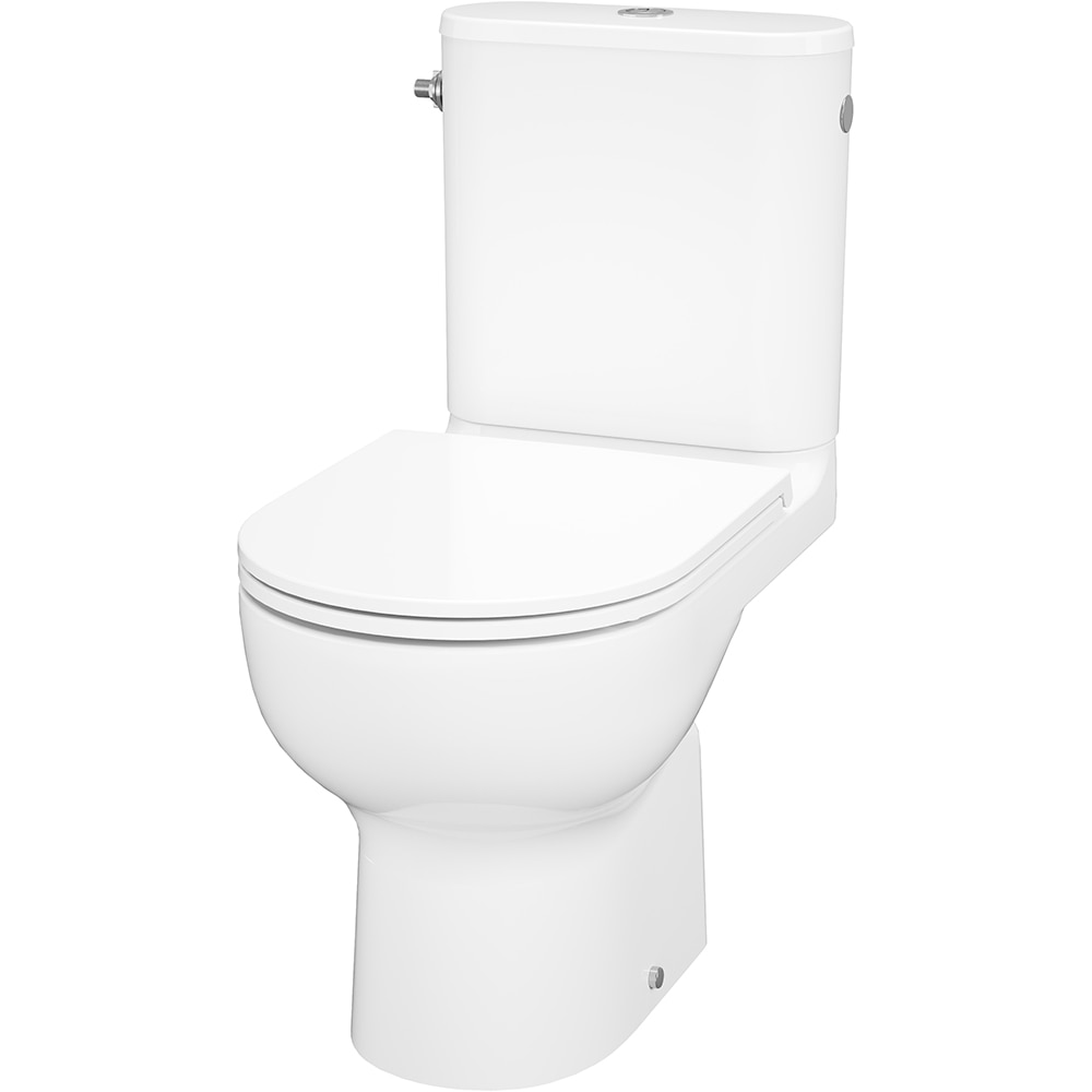 Set vas WC GOODHOME Cavally, ceramica, evacuare orizontala, rezervor 3/4.5 l, capac SoftClose, alb