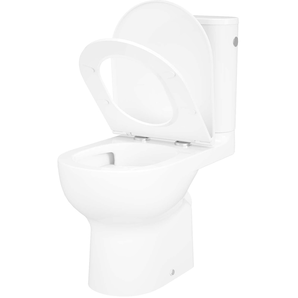Set vas WC GOODHOME Cavally, ceramica, evacuare orizontala, rezervor 3/4.5 l, capac SoftClose, alb