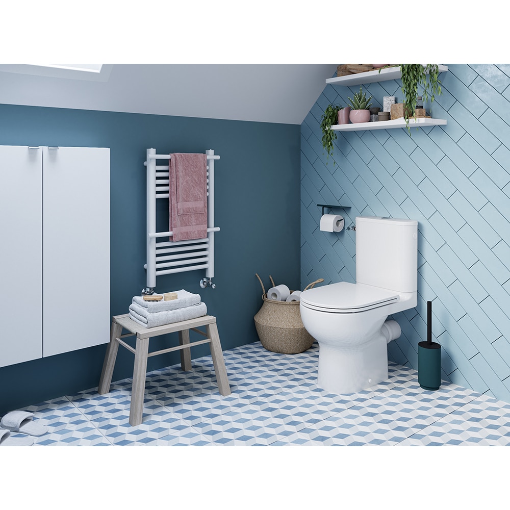 Set vas WC GOODHOME Cavally, ceramica, evacuare orizontala, rezervor 3/4.5 l, capac SoftClose, alb