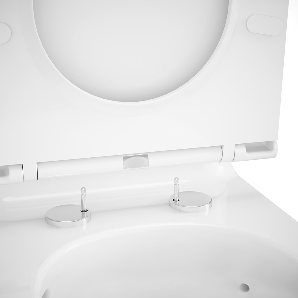 Set vas WC GOODHOME Cavally, ceramica, evacuare orizontala, rezervor 3/4.5 l, capac SoftClose, alb