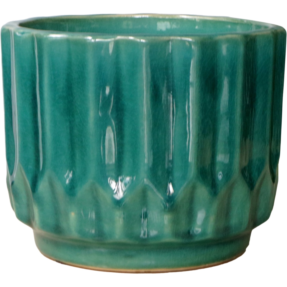 Ghiveci flori VERVE, ceramic, D 17 cm, verde