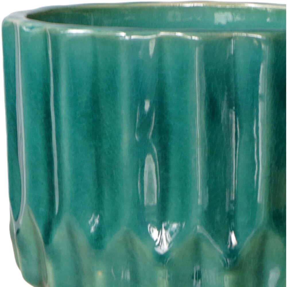 Ghiveci flori VERVE, ceramic, D 17 cm, verde
