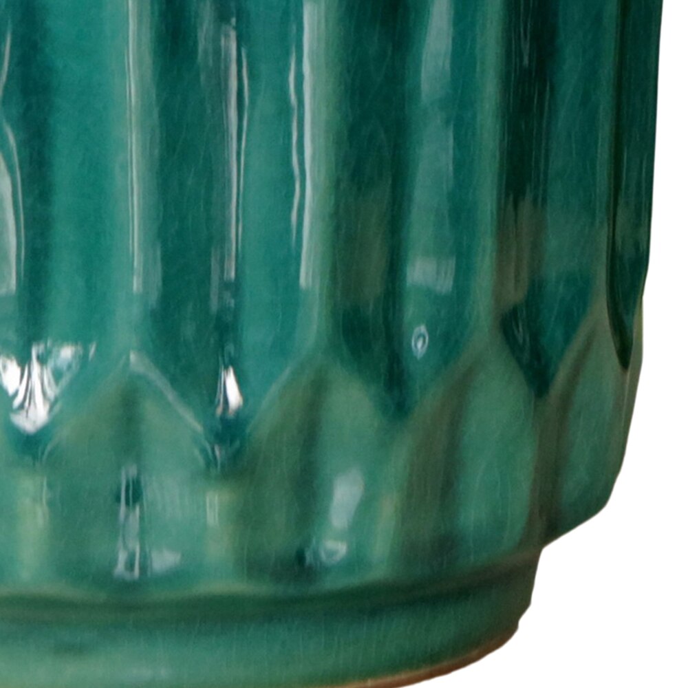 Ghiveci flori VERVE, ceramic, D 17 cm, verde