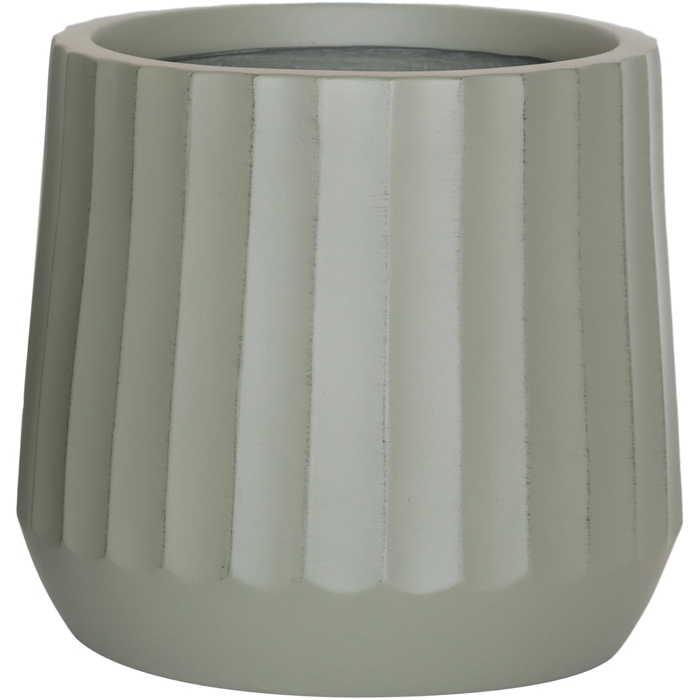 Ghiveci flori VERVE Rib, D 28 cm, verde