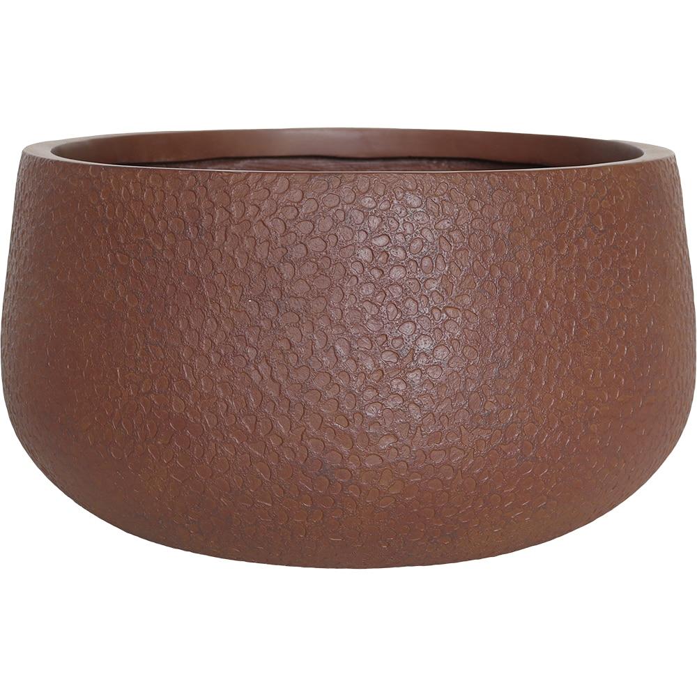 Ghiveci flori VERVE, fibra de fibra de lut, D 42 cm, aramiu