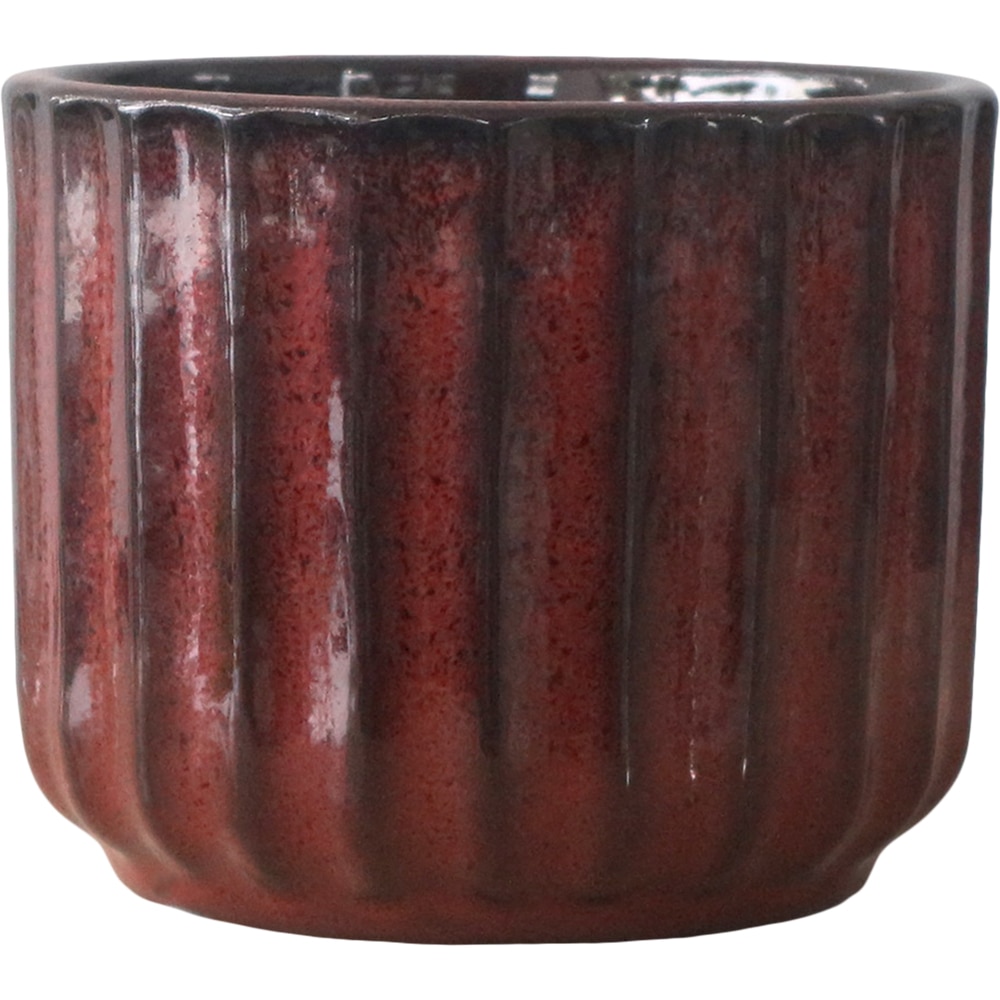 Ghiveci flori VERVE, ceramic, D 16 cm, rosu ruginiu