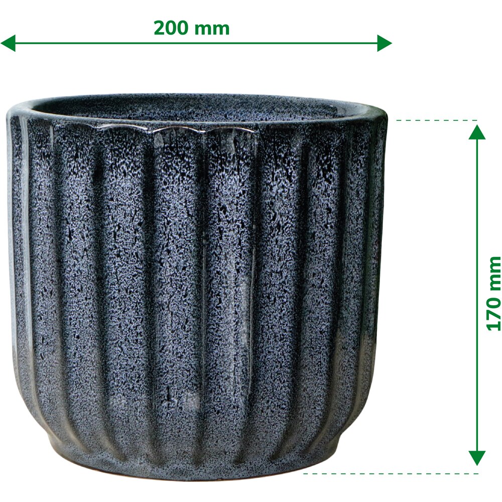 Ghiveci flori VERVE, ceramic, D 20 cm, albastru inchis