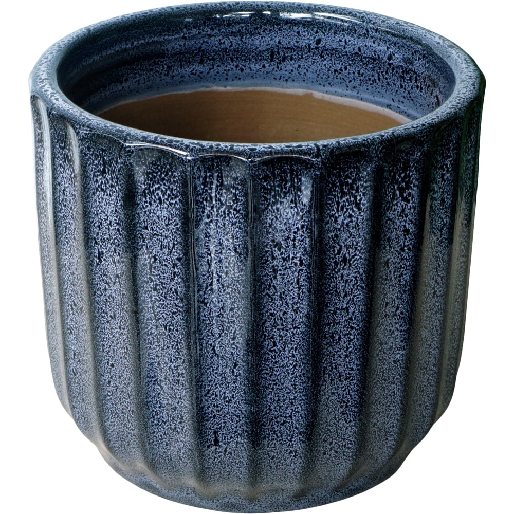 Ghiveci flori VERVE, ceramic, D 20 cm, albastru inchis