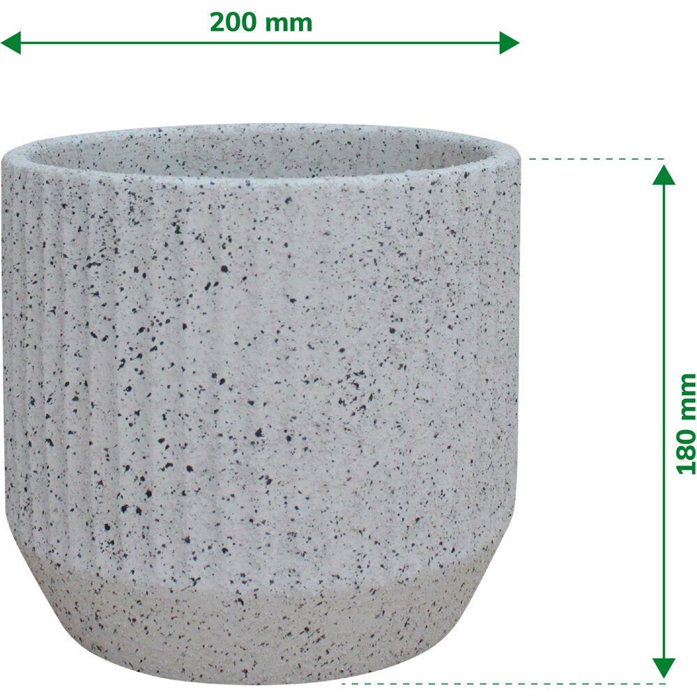 Ghiveci flori VERVE, lut, D 20 cm, crem