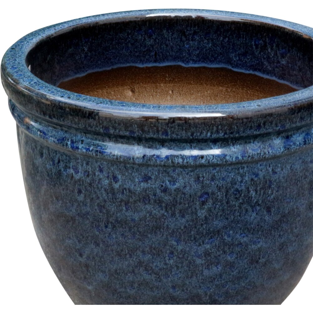 Ghiveci flori VERVE Blue Marble, D 36 cm, albastru inchis