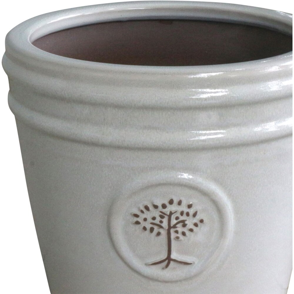 Ghiveci flori VERVE Moon Beam, D 32 cm, alb-crem