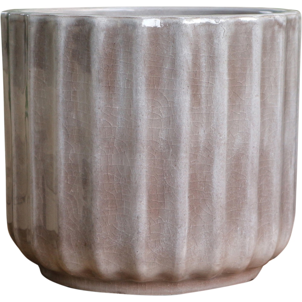 Ghiveci flori VERVE ceramic, D 23 cm, gri argintiu