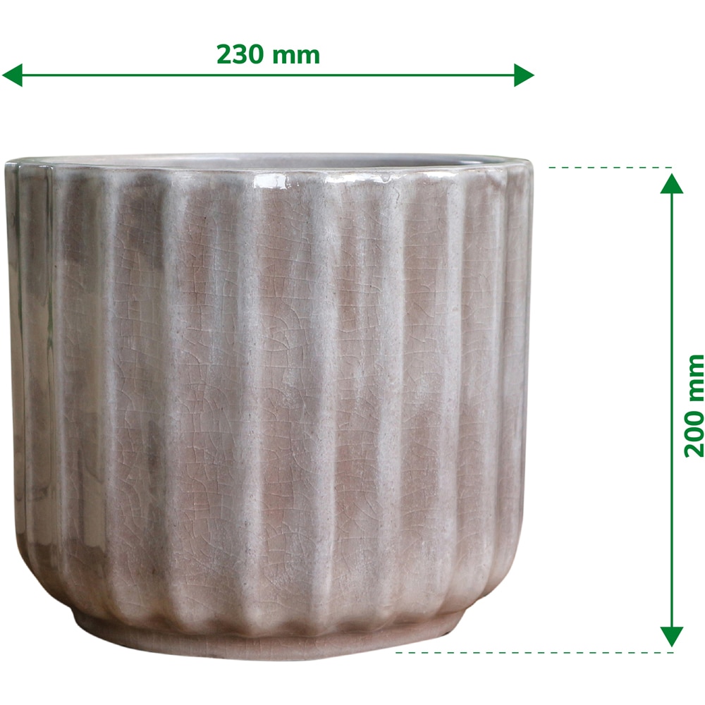 Ghiveci flori VERVE ceramic, D 23 cm, gri argintiu