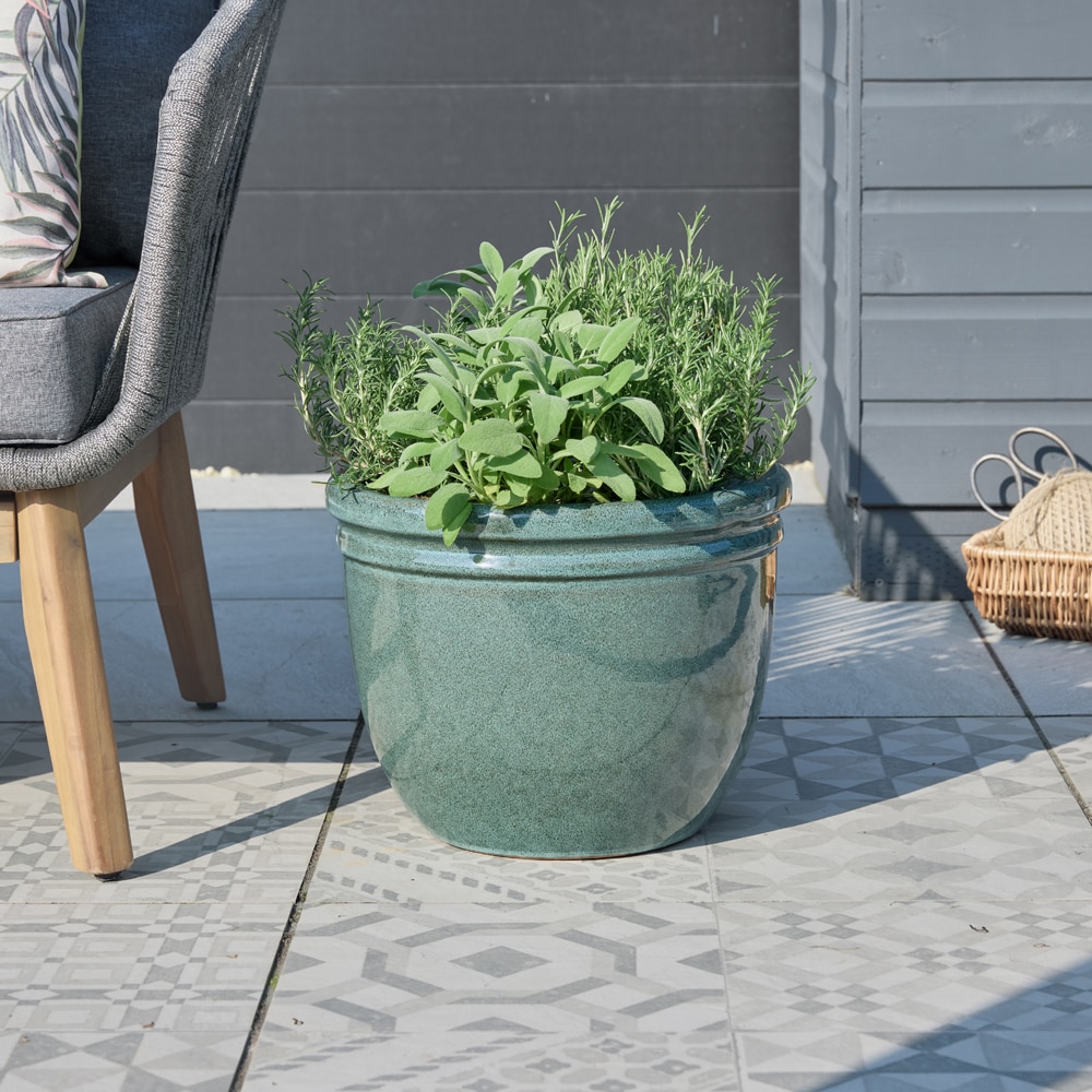 Ghiveci flori VERVE Green Moss, D 36 cm, verde