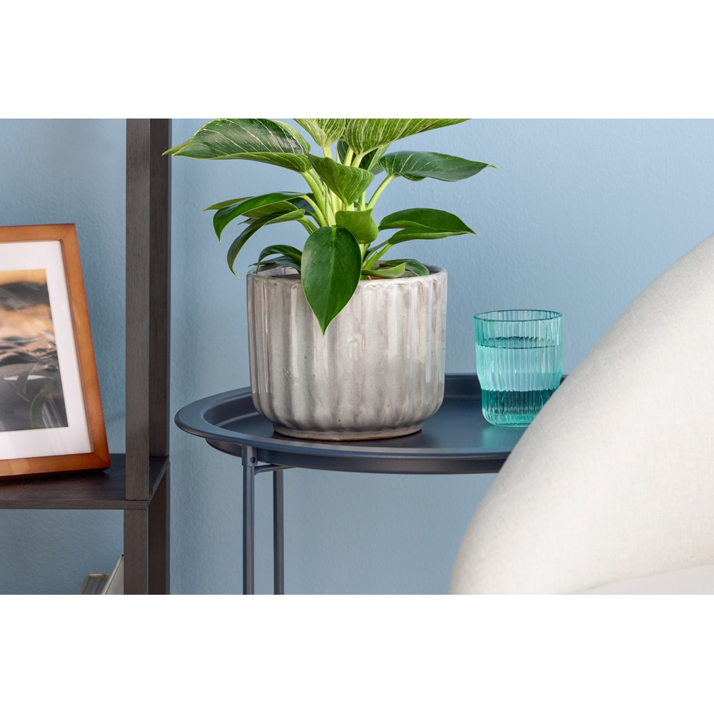 Ghiveci flori VERVE ceramic, D 16 cm, gri argintiu