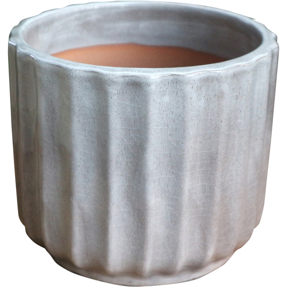 Ghiveci flori VERVE ceramic, D 16 cm, gri argintiu