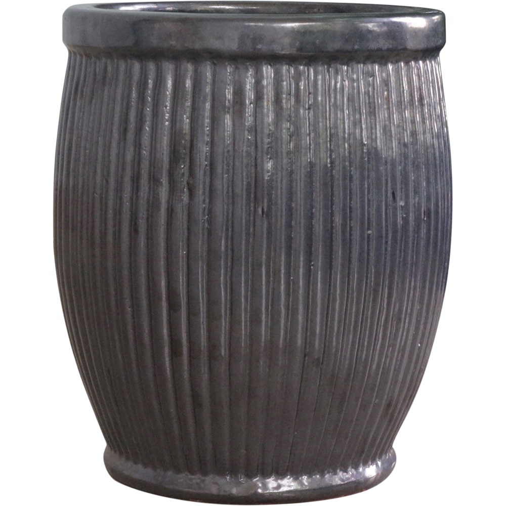 Ghiveci flori VERVE, ceramica, D 38 cm, negru mat
