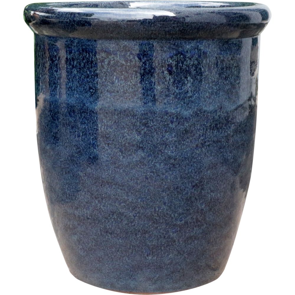 Ghiveci flori VERVE Blue Marble, D 38.5 cm, albastru inchis