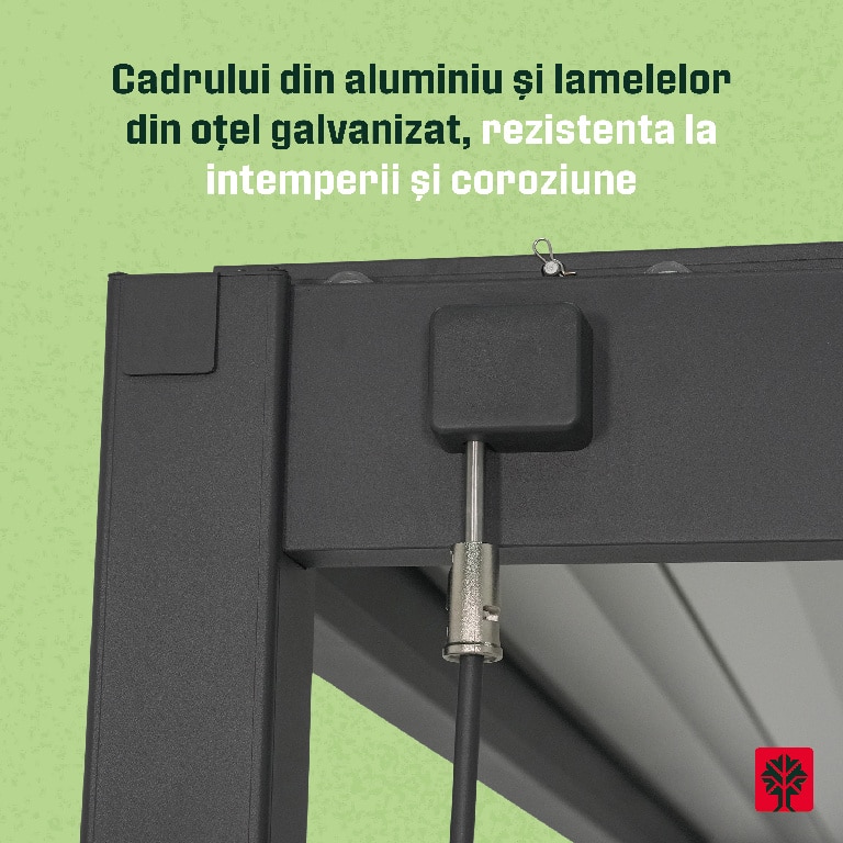 Pavilion gradina, gri, aluminiu, dreptunghiular, 400 x 300 cm - Samiel