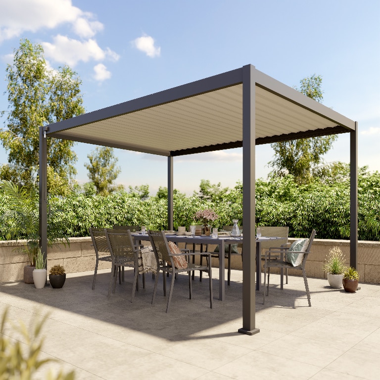 Pavilion gradina, gri, aluminiu, dreptunghiular, 400 x 300 cm - Samiel