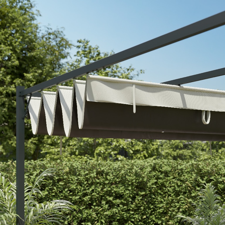 Pergola gradina Klikstrom Alize, otel/ poliester, 3 x 3 x 2.32 m, gri