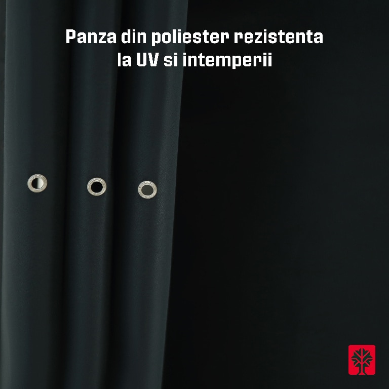 Pergola gradina Klikstrom Alize, otel/ poliester, 3 x 3 x 2.32 m, gri