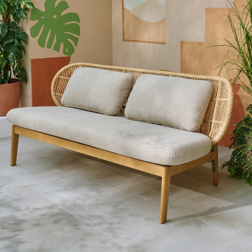 Set mobilier gradina GOODHOME Hania, 4 piese, crem