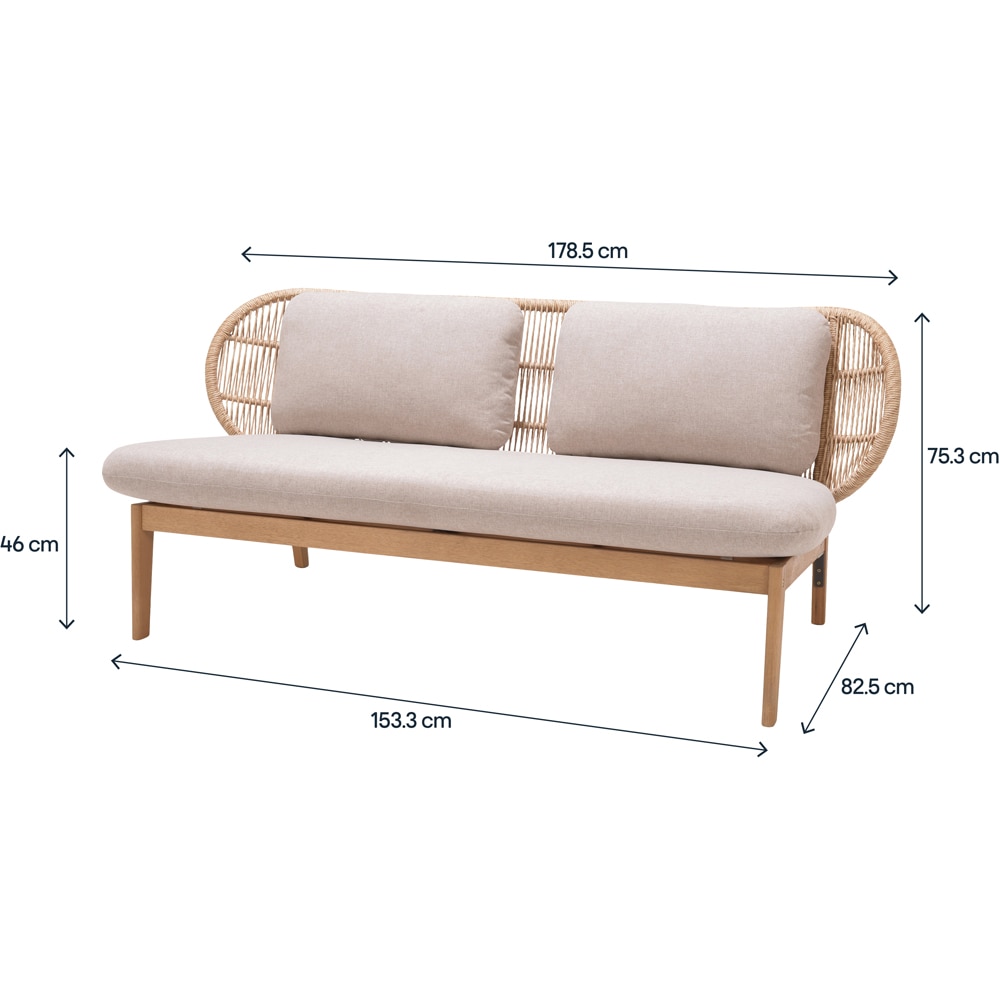 Set mobilier gradina GOODHOME Hania, 4 piese, crem