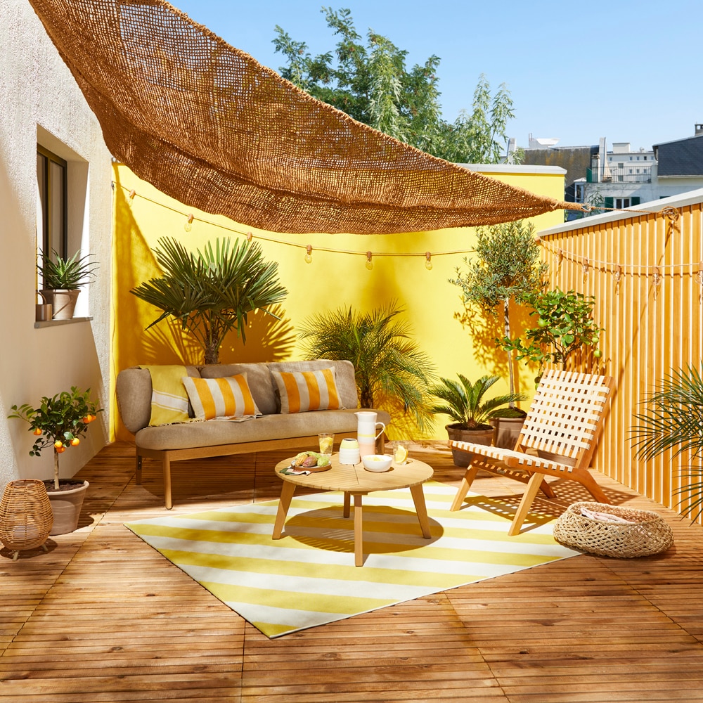 Set mobilier gradina GOODHOME Hania, 4 piese, crem